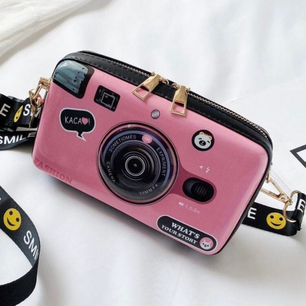 Pink Camera Crossbody New